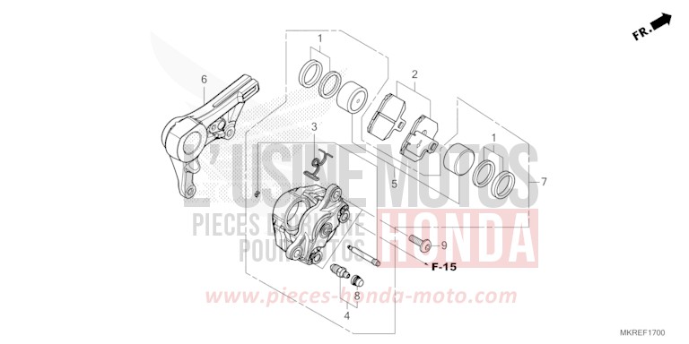 ETRIER DE FREIN ARRIERE de CBR1000RR SP SP1 SP2 MAT PEARL MORION BLACK (NHC33) 2024
